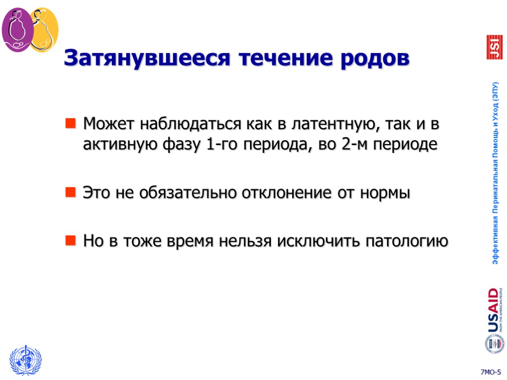 Затянувшееся течение родов Может наблюдаться как в латентную, так и в активную фазу 1-го